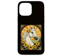 Cheval de Race et Fleurs Susan aux Yeux Noirs Coque pour iPhone 13 Pro Max