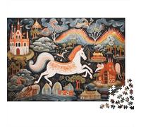 Cheval de rêve Puzzle 1000 Pièces avec Découpe Précise, Jeu De Puzzle Classique Concentration Training Puzzle pour Un Tableau À Encadrer, Superbe Idée Cadeau 52x38cm/1000pcs