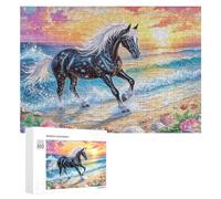 Cheval de rêve sur Une Plage Shell Puzzle 300 Pièces pour Adultes Temps Libre Intérieur Anti-Stress Et Détente Cadeau pour Relaxation 300 PCS