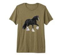 Cheval de Trait Noir et Blanc Gypsy Vanner T-Shirt Haut de Gamme