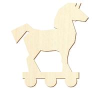 Cheval de Troie en bois - Décoration bricolage - 3-50 cm - Taille : 8 cm - Lot de 1