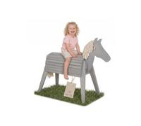 Cheval De Voltige En Bois Massif Gris TU