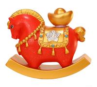 Cheval décoratif en résine avec base rotative pour affichage du symbole de chance du Nouvel An chinois dans n'importe quel espace intérieur (A)