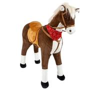 cheval d'équitation Cheval XL junior en peluche 100 cm marron