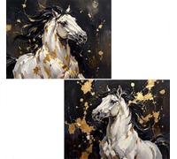 Cheval Diamond Painting,2 Pack Broderie Diamant Kit Complet 55x40cm L-1111