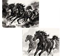 Cheval Diamond Painting,2 Pack Broderie Diamant Kit Complet 55x40cm L-934