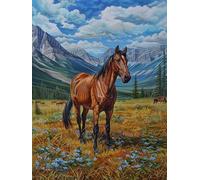 Cheval Diamond Painting Adulte 100x130cm, 5D Diamond Painting Kit E-4917