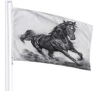 Cheval Drapeau 4x6 FT Peinture Animaux Sauvages Chevaux Courant Dans Le Vent Sable Drapeaux Extérieurs Grandes Bannières De Cour De Bienvenue Maison Jardin Cour Pelouse Décor