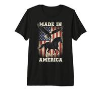 Cheval Drapeau Aigle fabriqué en Amérique T-Shirt Haut de Gamme