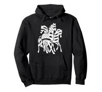 Cheval Drapeau Américain Silhouette Vintage Blanc Sweat à Capuche