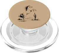 Cheval du désert de l'Arizona et Cactus Saguaro - Beige PopSockets PopGrip pour MagSafe