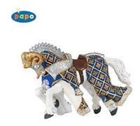 Papo Figurine Cheval du Maître des Armes - Cimier Bélier Réaliste - Univers Chevaliers - 3 ans+