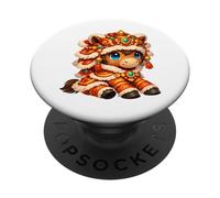 Cheval du Nouvel an Chinois 2026 Célébration du Zodiaque PopSockets PopGrip Adhésif