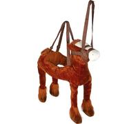 Cheval en bandoulière "Maxi", cheval en peluche de haute qualité pour enfants avec pelage et courroies réglables pour une promenade à chevel confortable.