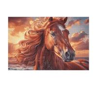 Cheval en Course 1000 Pieces Casse tête Adolescent en Carton Rigide Faune Sauvage Difficulté Moyenne Activité Éducative Cadeau Fête des Mères Haute Qualité Premium 1000 PCS