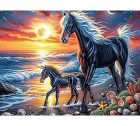 Cheval en Course 500 Pieces Casse-tête Débutant en Carton Anti-Déchirure Faune Sauvage Facile Apprentissage Loisir Créatif Décoration Murale Petit Prix Pas Cher 500 PCS