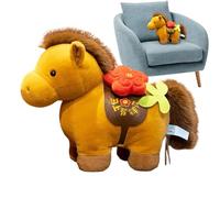 Cheval en peluche - 20 cm - Design chinois mignon | Derniers animaux en peluche mignons - Pour garçons et filles, fête d'enfants, anniversaire, Nouvel An, cadeau de fête