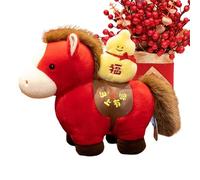 Cheval en Peluche - Cheval en Peluche du Nouvel an Chinois 2026 7,87 Pouces, MascotteDiPeluche Année 2026 DelCheval | Décorations du Zodiaque Chinois pour Adultes, Garçons, Fêtes