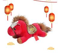 Cheval en peluche | Doux et tendre en position allongée à collectionner - Petit jouet en peluche - Yetişkinler Erkek Ve Kız Çocuklar ıçin Doggy Günü Noel Çin Ay Yeni Yılı Paskalya Parti