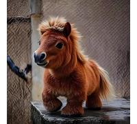 Cheval en Peluche électrique tacheté, Nouveau Poney interactif avec Sons et mouvements, tête réaliste et Queue Qui remue, Cadeau de Noël et d'anniversaire(Brown)