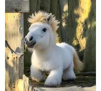 Cheval en Peluche électrique tacheté, Nouveau Poney interactif avec Sons et mouvements, tête réaliste et Queue Qui remue, Cadeau de Noël et d'anniversaire(White)
