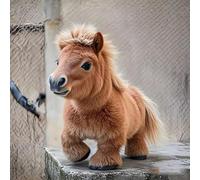 Cheval en Peluche électrique tacheté, Nouveau Poney interactif avec Sons et mouvements, tête réaliste et Queue Qui remue, Cadeau de Noël et d'anniversaire(Khaki)