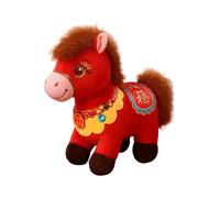 Cheval en Peluche | Figurines Douces et poupées de Style Chinois - Peluche Mignonne en Forme de Cheval | Cadeau pour Adultes Filles pour Le Nouvel an Chinois Pâques et comme maître de fête
