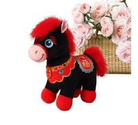 Cheval en Peluche - Jolie Douce avec Motif Chinois - Petit Doudou en Forme de Cheval - Cadeau pour Adultes, Filles - pour Le Nouvel an Chinois, Pâques et comme maître de fête