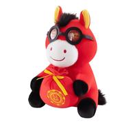 Cheval en peluche - Jouet mascotte de 14 pouces | animale en velours - Coussin doux festif en coton peluche pour la Fête du Printemps, crée une atmosphère culturelle chaleureuse lorsqu'il est p