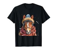 Cheval équestre Portrait de Noël Équitation T-Shirt