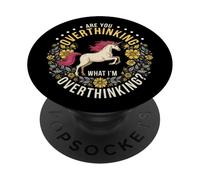 Cheval, est-ce Que tu réfléchis trop à ce Que Je Pense trop PopSockets PopGrip Adhésif