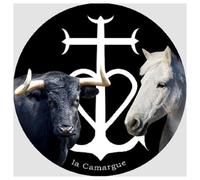 Cheval Et Taureau Camarguais - 10cm - Sticker/Autocollant
