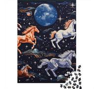 Cheval étoilé Puzzle 1000 Pièces Carton Résistant Style Art céleste Fantaisie Loisir W nd Pièces Bien Découpées Texture Lisse sans Poussière 38x26cm/1000pcs