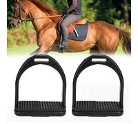 Cheval étriers, 2pcs Haute résistance étriers équestres avec Anti-dérapant Tapis en Caoutchouc pour équitation(S)