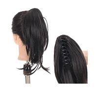Cheval Extension Short Straight Claw Clip on Ponytail Extension with Braid Synthetic Hair with Hairpiece for Women(004)