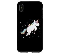 Cheval Fantaisie Licorne sautant avec Queue colorée Coque pour iPhone XS Max
