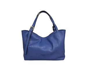 Cheval Firenze Sac à bandoulière Sarin, Cuir véritable fabriqué en Italie, Bleu Pervinca