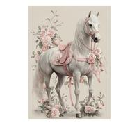 Cheval Fleur Selle Puzzle, 1000 Pièces Jeu D'intérieur Adulte | 70x50cm Amélioration De La Concentration, Hobby Adultes, Finition Lisse, Cadeau Anniversaire