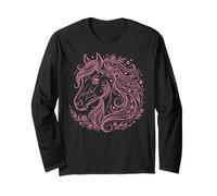 Cheval Floral Portrait crinière Fleurs Fille Manche Longue