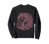 Cheval Floral Portrait crinière Fleurs Fille Sweatshirt