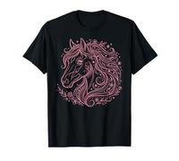 Cheval Floral Portrait crinière Fleurs Fille T-Shirt