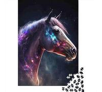 Cheval Galaxie Puzzle 1000 Pièces Coffret Puzzle 1000 Pièces pour Adultes Papier Décoration Cadeau 38x26cm/1000pcs