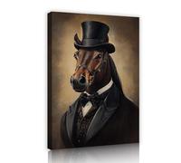 cheval gentleman toile art mural style victorien photos oeuvres d’art impressions élégant portrait affiches peinture pour chambre à coucher bureau à domicile décor 45x70cm cadre intérieur