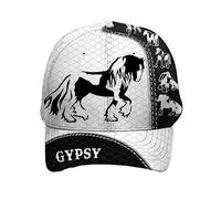 Cheval Gitan Blanc Femme Homme Casquette Trucker Anti UV Trucker Caps sans Déformation Casquettes Snapback pour Toutes Les Saisons Extérieur Cyclisme