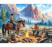 Cheval Herd 1000 Pieces Casse-tête Adolescent en Carton Rigide Anti-Déchirure Colorful Fantasy Faune Sauvage Difficulté Moyenne Activité Éducative Passe-Temps Cadeau Anniversaire 1000 PCS/75x50cm