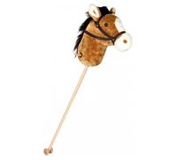 Small Foot Design Cheval sur bâton Nico en bois et peluche, brun, avec des bruits dès 3 ans