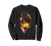 Cheval Hurlant à la Lune Fantasy Art Forest Graphic Sweatshirt