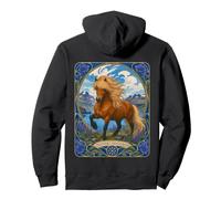 Cheval islandais Art Nouveau Paysage islandais Sweat à Capuche