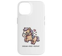 Cheval Kawaii Mignon Dream Ride Repeat Horse Coque pour iPhone 14