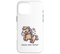 Cheval Kawaii Mignon Dream Ride Repeat Horse Coque pour iPhone 16 Pro Max